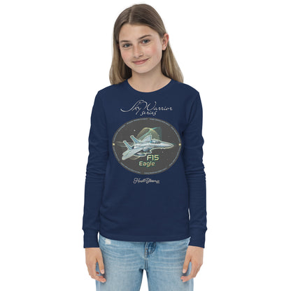 Navy - F15 Eagle Youth long sleeve tee