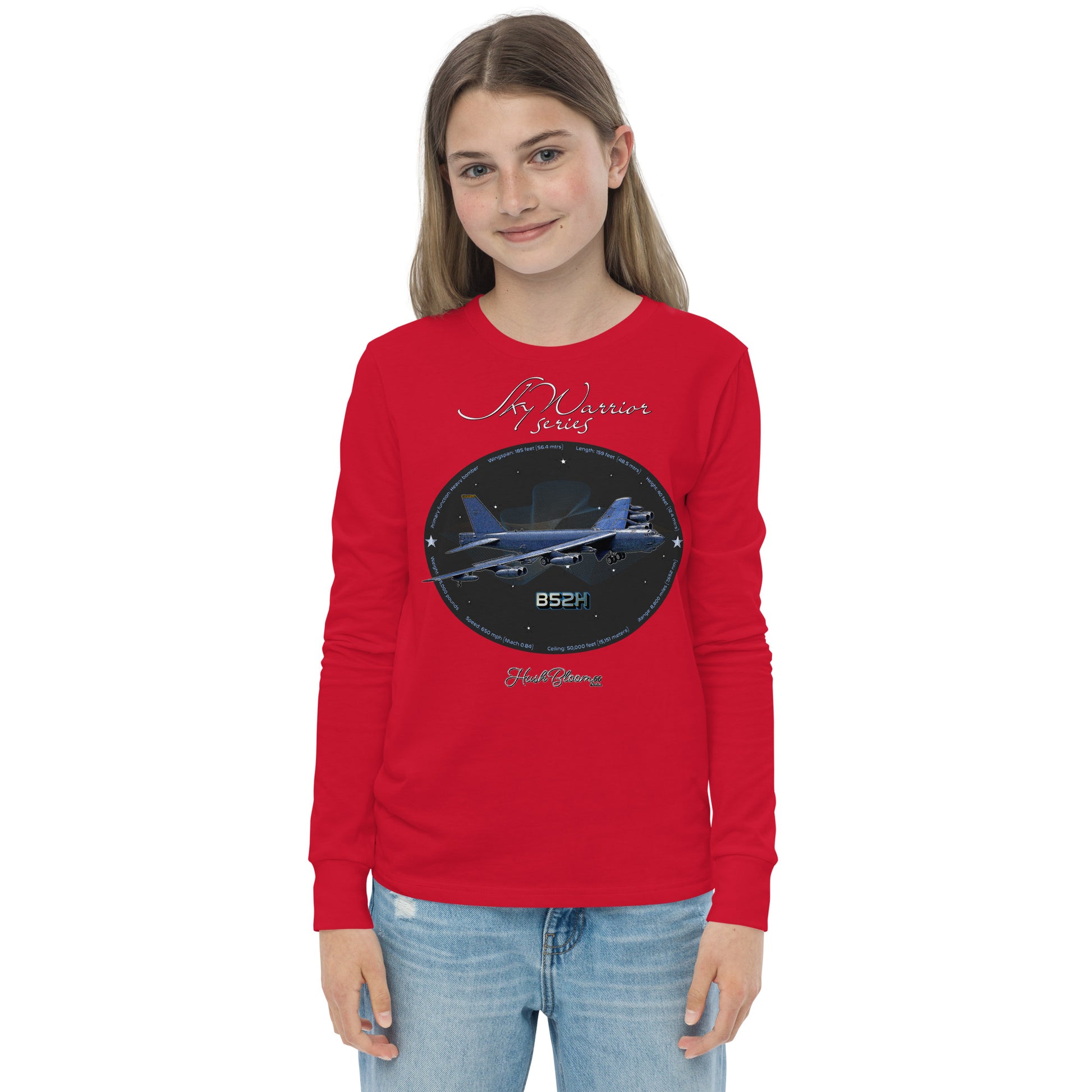 Red - B52H Stratofortress Youth long sleeve tee