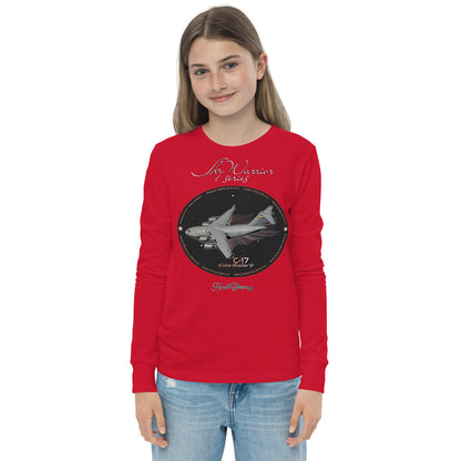Red - C17 Globe Master III Youth long sleeve tee