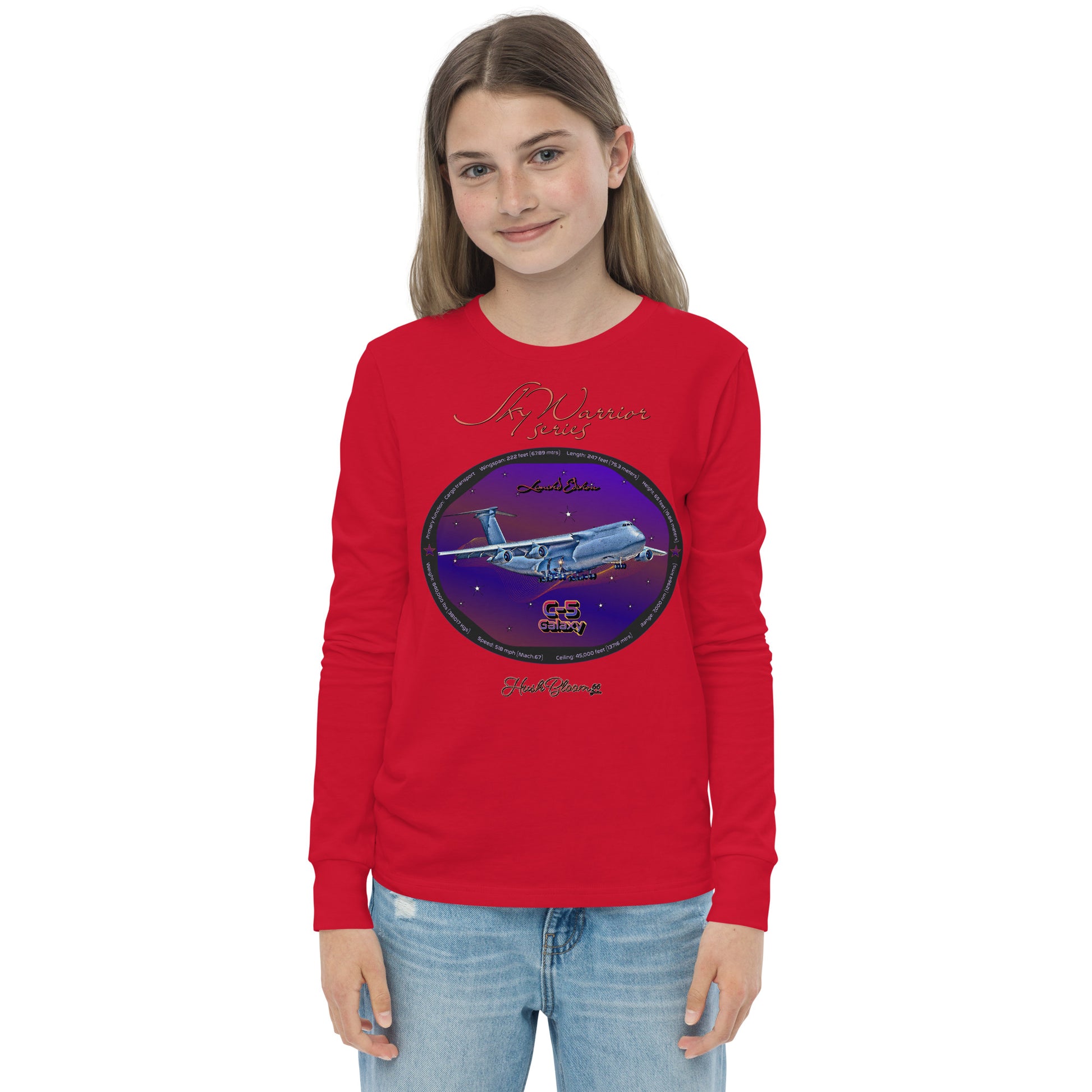 Red - C5 Galaxy (Limited Edition) Youth long sleeve tee