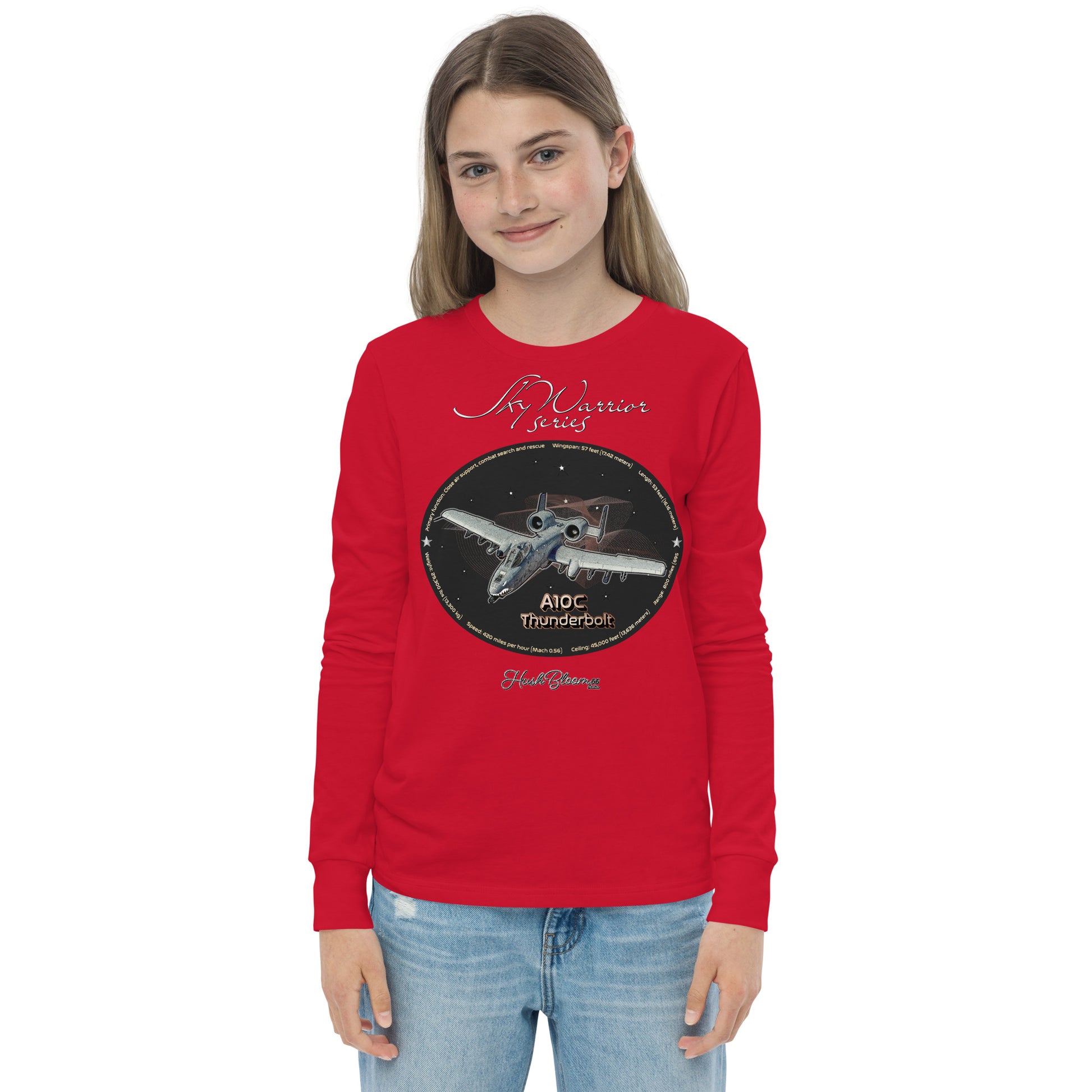 Red - A10C Thunderbolt- Youth long sleeve tee T-Shirt