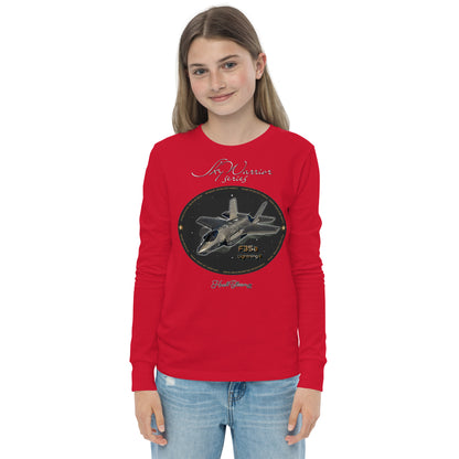 Red - F35A Lightning Youth long sleeve tee