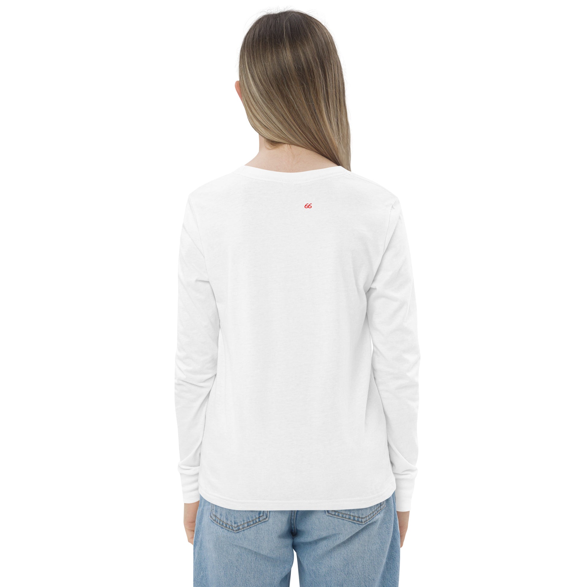 White - F16 Falcon Youth long sleeve tee