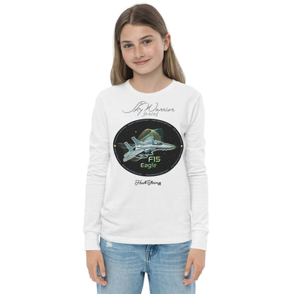 White - F15 Eagle Youth long sleeve tee